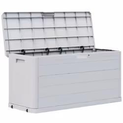 vidaXL Garden Storage Box 280L Light Grey Outdoor Cabinet Chest Organiser Unit - Additional view 5