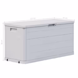 vidaXL Garden Storage Box 280L Light Grey Outdoor Cabinet Chest Organiser Unit - Additional view 9