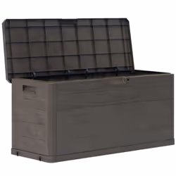 vidaXL Garden Storage Box 280L Brown Outdoor Cabinet Chest Organiser Unit - Additional view 5