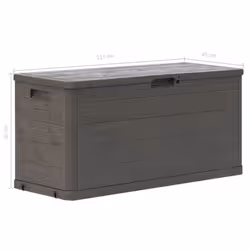 vidaXL Garden Storage Box 280L Brown Outdoor Cabinet Chest Organiser Unit - Additional view 9