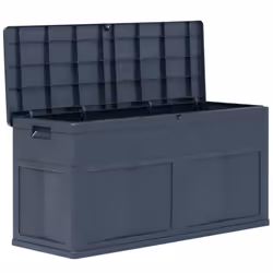 vidaXL Garden Storage Box 320L Black Outdoor Cabinet Chest Organiser Unit - Additional view 5