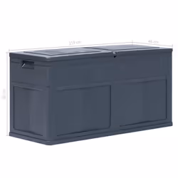 vidaXL Garden Storage Box 320L Black Outdoor Cabinet Chest Organiser Unit - Additional view 8
