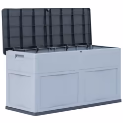vidaXL Garden Storage Box 320L Grey and Black Outdoor Cabinet Chest Organiser - Additional view 5