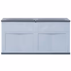 vidaXL Garden Storage Box 320L Grey and Black Outdoor Cabinet Chest Organiser - Additional view 6
