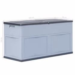 vidaXL Garden Storage Box 320L Grey and Black Outdoor Cabinet Chest Organiser - Additional view 8