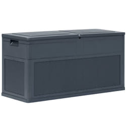 vidaXL Garden Storage Box 320L Anthracite Outdoor Cabinet Chest Organiser Unit
