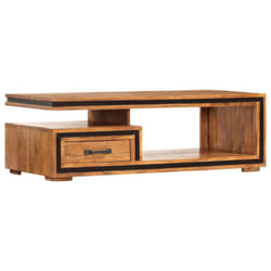 vidaXL Solid Wood Acacia Coffee Table 100x45x33 cm Wooden Couch Side Table