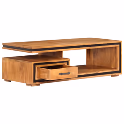vidaXL Solid Wood Acacia Coffee Table 100x45x33 cm Wooden Couch Side Table - Additional view 2