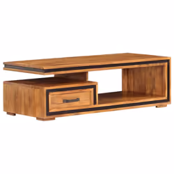 vidaXL Solid Wood Acacia Coffee Table 100x45x33 cm Wooden Couch Side Table - Additional view 9