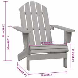 VidaXL 45702 outdoor chair Terrace Padded seat Pinewood Grey - Additional view 6