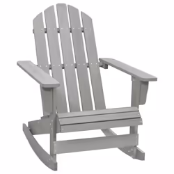 vidaXL Garden Rocking Chair Wood Grey Outdoor Porch Rocker Armchair Seating