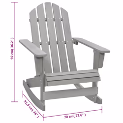 vidaXL Garden Rocking Chair Wood Grey Outdoor Porch Rocker Armchair Seating - Additional view 5