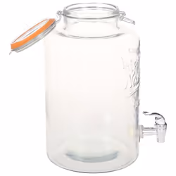 vidaXL Water Dispenser XXL with Tap Rubber Sealing Transparent 8L Glass Beer