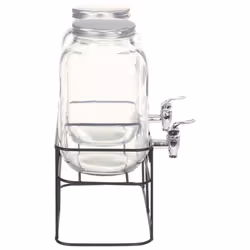 vidaXL 2x Beverage Dispensers with Durable Metal Stand 2x4L Glass Transparent