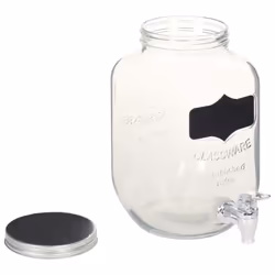 vidaXL 2x Beverage Dispensers with Durable Metal Stand 2x4L Glass Transparent - Additional view 4