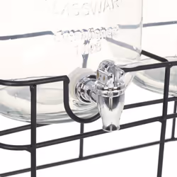 vidaXL 2x Beverage Dispensers with Durable Metal Stand 2x4L Glass Transparent - Additional view 5