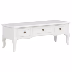 vidaXL TV Cabinet White Wood HiFi Stereo Cabinet French Style Wooden Furniture