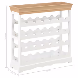 vidaXL Wine Cabinet White MDF Home Drink Bottle Holder Wine Storage Organiser - Additional view 7