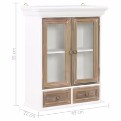 vidaXL Wall Cabinet White Engineered Wood French Style Cabinets Organiser - Additional view 6