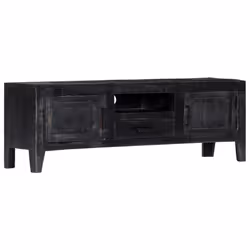 vidaXL Solid Mango Wood TV Cabinet Black Lowboard Stereo Cabinet Sideboard - Additional view 10