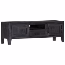 vidaXL Solid Mango Wood TV Cabinet Black Lowboard Stereo Cabinet Sideboard - Additional view 11