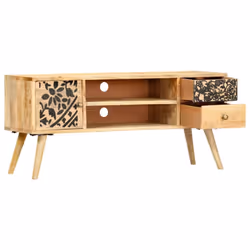 vidaXL Solid Mango Wood TV Cabinet Sideboard Lowboard Entertainment Center