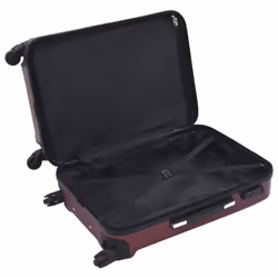 vidaXL 3 Piece Hardcase Trolley Set Wine Red ABS Travel Luggage Bag Suitcase