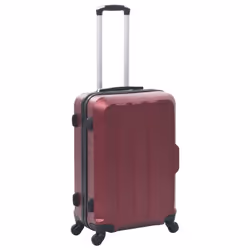 vidaXL 3 Piece Hardcase Trolley Set Wine Red ABS Travel Luggage Bag Suitcase - Additional view 5