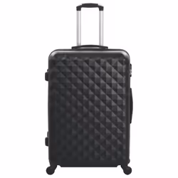 vidaXL 3 Piece Hardcase Trolley Set Black ABS Travel Luggage Bag Suitcase