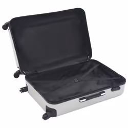 vidaXL 3 Piece Hardcase Trolley Set Bright Silver ABS Travel Luggage Suitcase - Additional view 4