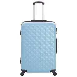 vidaXL 3 Piece Hardcase Trolley Set Blue ABS Travel Luggage Bag Suitcase Box