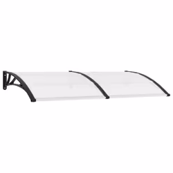 vidaXL Door Canopy Window Outdoor Awning Rain Shelter Black and Transparent PC