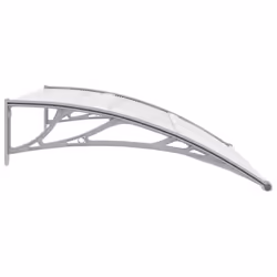 vidaXL Door Canopy Window Outdoor Awning Rain Shelter Grey and Transparent PC - Additional view 2