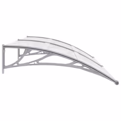 vidaXL Door Canopy Window Outdoor Awning Rain Shelter Grey and Transparent PC - Additional view 2