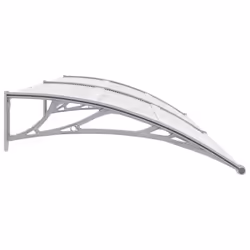 vidaXL Door Canopy Window Outdoor Awning Rain Shelter Grey and Transparent PC - Additional view 2