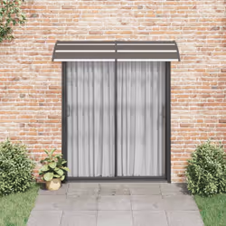 vidaXL Door Canopy Window Outdoor Awning Rain Shelter Roofing Cover Black PC - Additional view 2