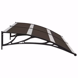 vidaXL Door Canopy Window Outdoor Awning Rain Shelter Roofing Cover Black PC - Additional view 4