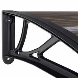 vidaXL Door Canopy Window Outdoor Awning Rain Shelter Roofing Cover Black PC - Additional view 5