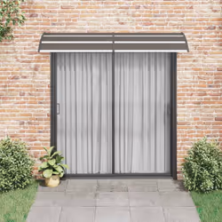 vidaXL Door Canopy Window Outdoor Awning Rain Shelter Roofing Cover Black PC - Additional view 2