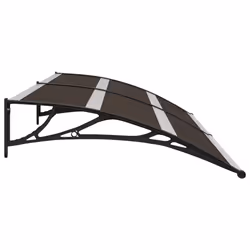 vidaXL Door Canopy Window Outdoor Awning Rain Shelter Roofing Cover Black PC - Additional view 3
