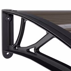 vidaXL Door Canopy Window Outdoor Awning Rain Shelter Roofing Cover Black PC - Additional view 4