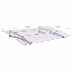 vidaXL Door Canopy 120cm Polycarbonate Porch Awning Rain Shelter Roof Cover - Additional view 5