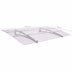 vidaXL Door Canopy Silver and Transparent 150x90 cm PET Outdoor Awning Shelter - Additional view 5
