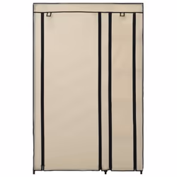 vidaXL 2x Folding Wardrobes Cream Fabric Clothes Storage Cabinet Organiser - Additional view 3