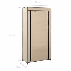 vidaXL Shoe Cabinet with Cover Cream Fabric Footwear Storage Rack Organiser - Additional view 6