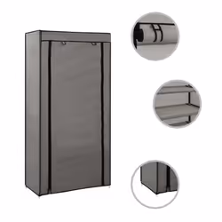 vidaXL Shoe Cabinet with Cover Grey Fabric Footwear Storage Rack Organiser