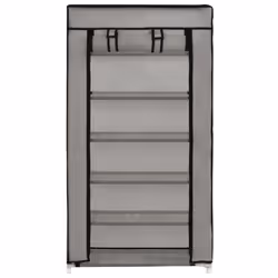 vidaXL Shoe Cabinet with Cover Grey Fabric Footwear Storage Rack Organiser - Additional view 5