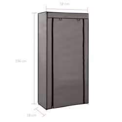 vidaXL Shoe Cabinet with Cover Grey Fabric Footwear Storage Rack Organiser - Additional view 7