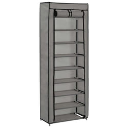 vidaXL Shoe Cabinet with Cover Grey Fabric Footwear Shelf Storage Organiser