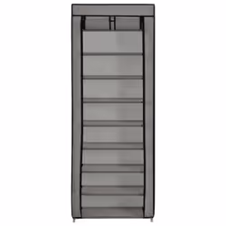 vidaXL Shoe Cabinet with Cover Grey Fabric Footwear Shelf Storage Organiser